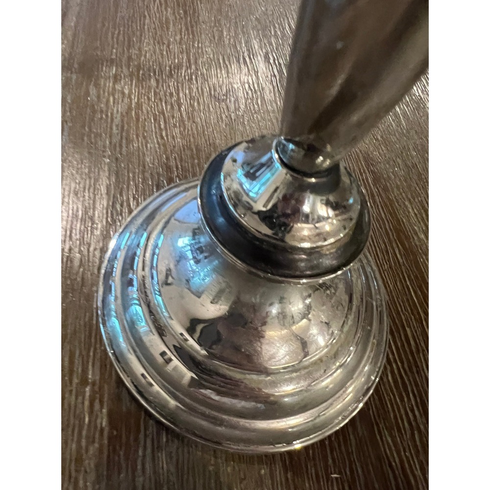 Vintage Silver Plated 3 Light Candelabra Weighted Base Taper Candle Holder - Picture 5 of 10